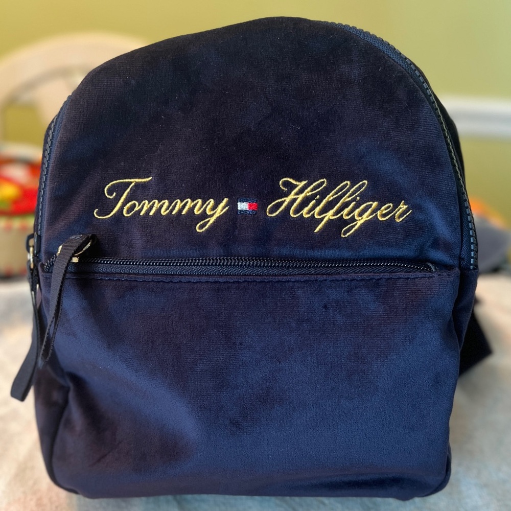 Tommy Hilfiger Dark Blue Backpack with Gold Logo